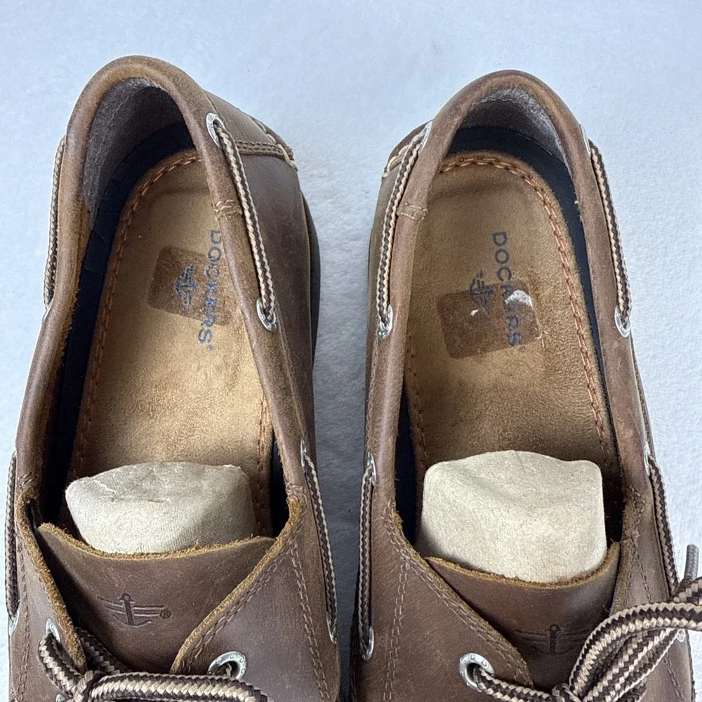 Dockers Vargas Men's Brown Leather Preppy Nautical Boat Shoes Size 11 M 2 Eyelet